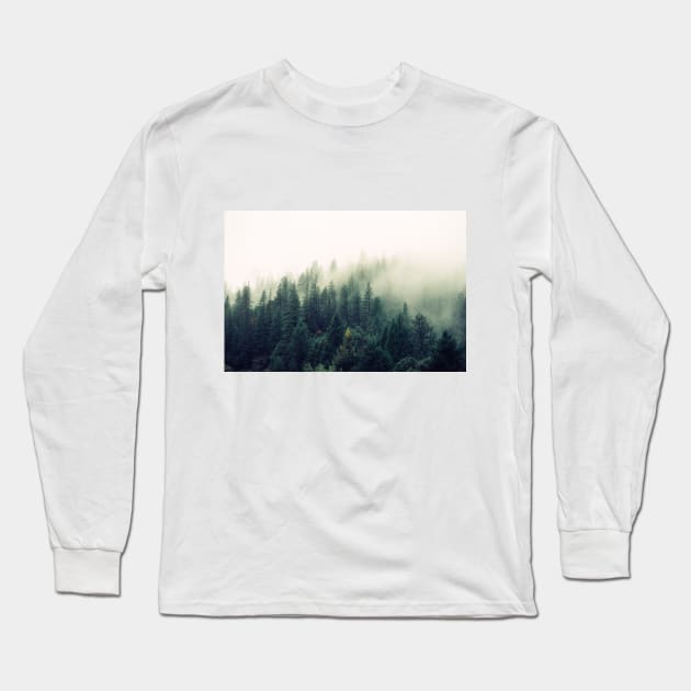 Foggy Forest View Long Sleeve T-Shirt by Islanr